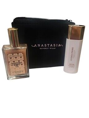 Anastasia Beverly Hills Glowy Skin Set Hydra Prime SPF 50, ShimmerBody Oil & Bag